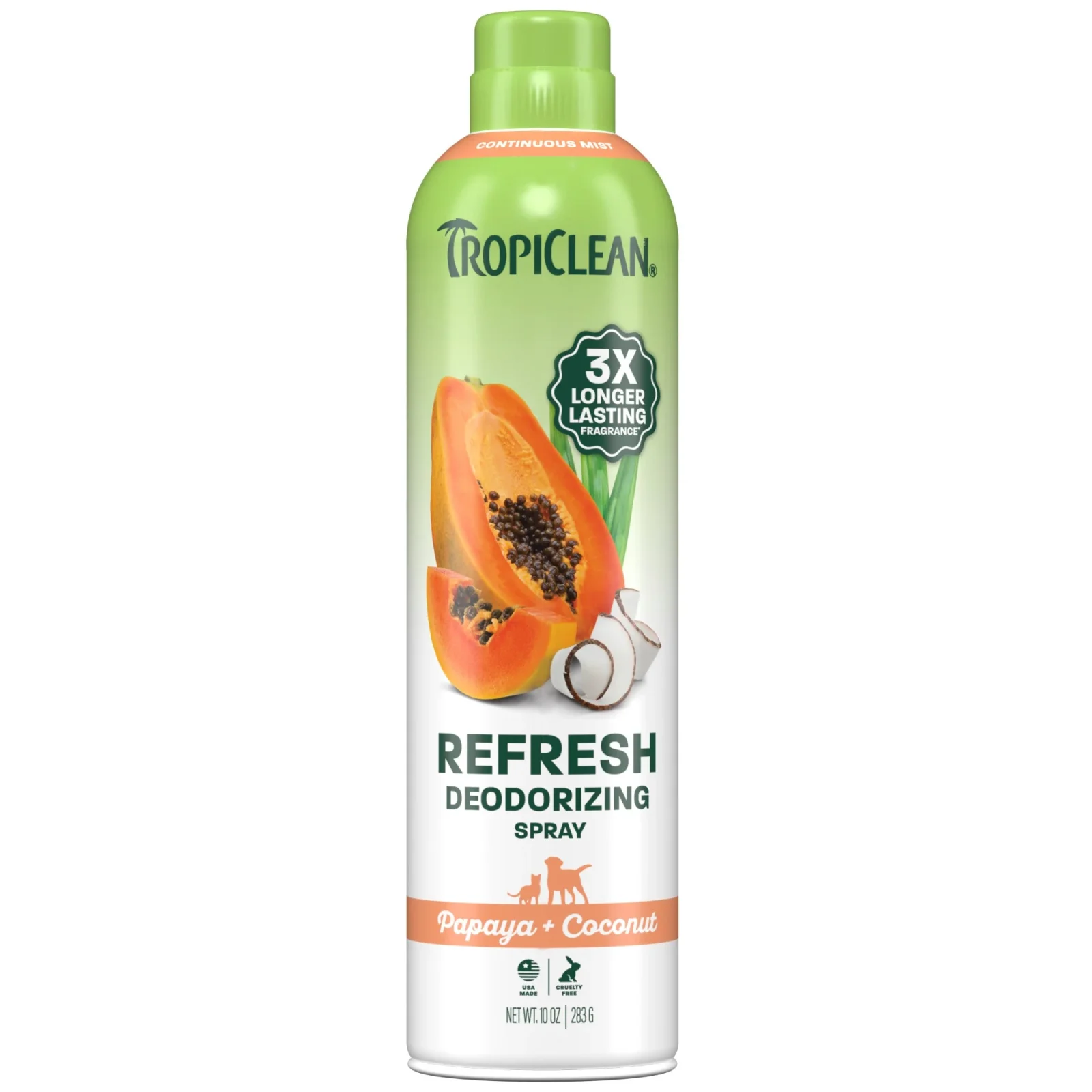 TropiClean Dog Deodorizing Spray, Papaya, 10 oz