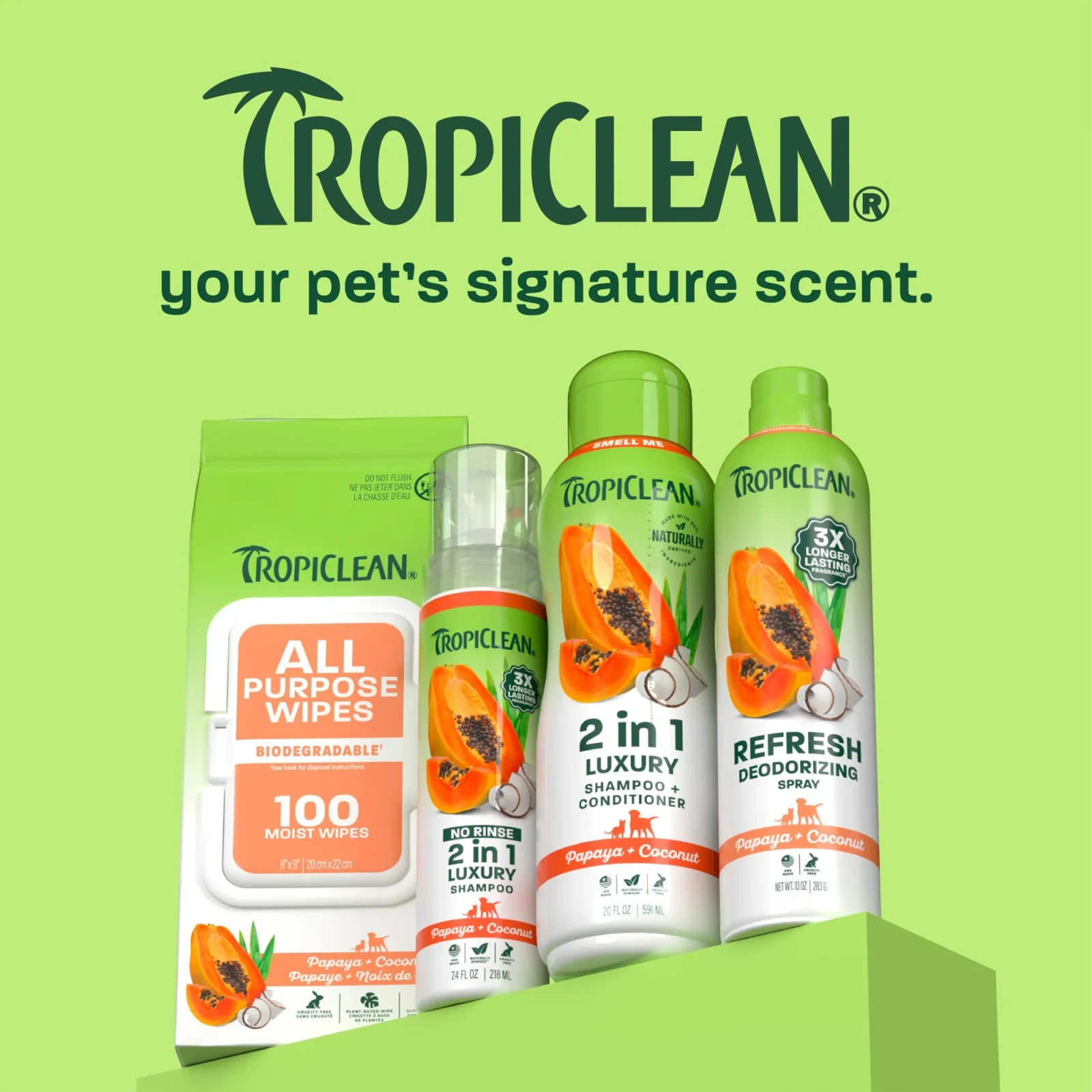 TropiClean Dog Deodorizing Spray, Papaya, 10 oz - Image 2