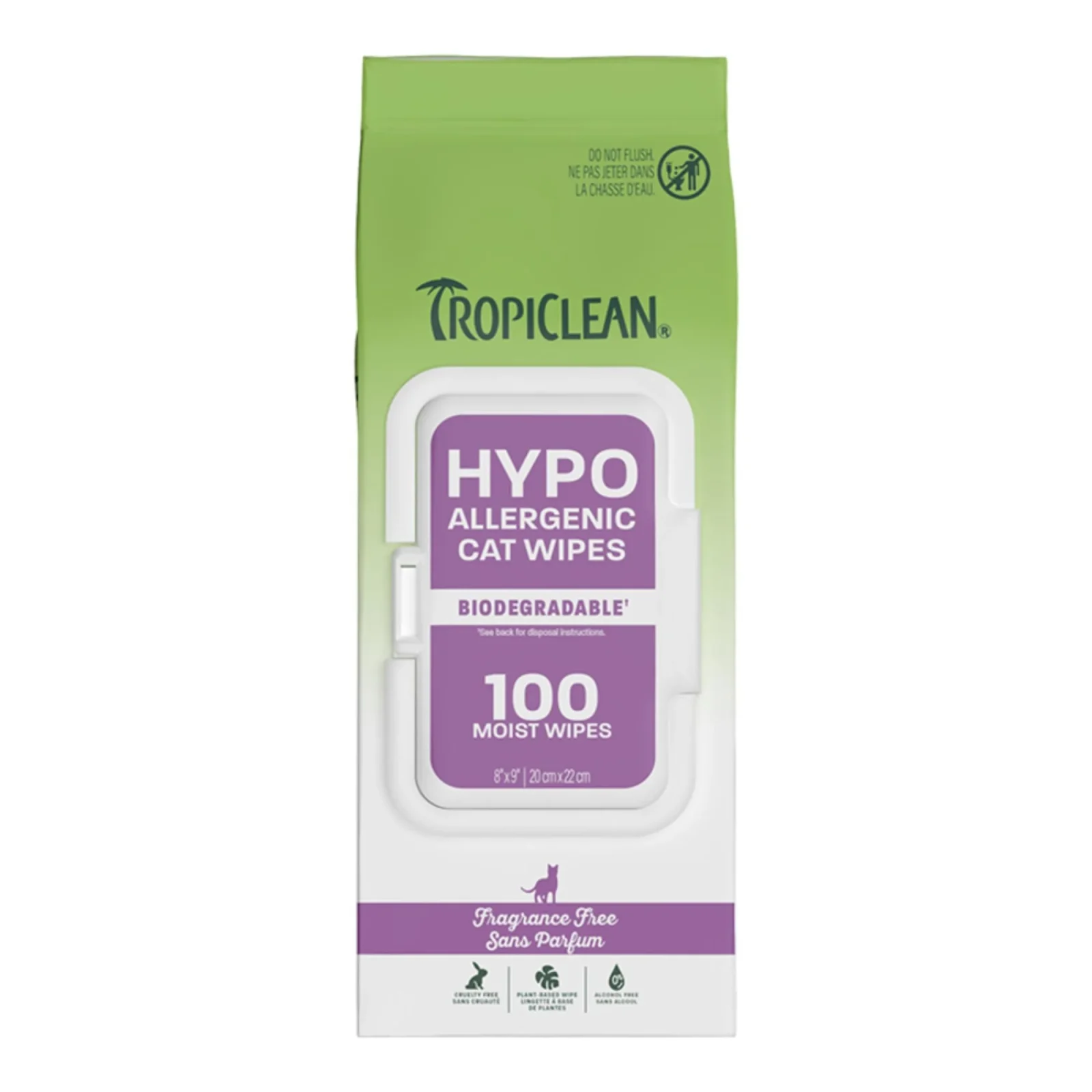 TropiClean Hypoallergenic Cat Wipes, 100 Count