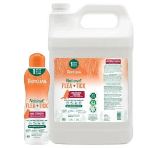 TropiClean Natural Flea & Tick Dog Grooming Shampoo Max Strength