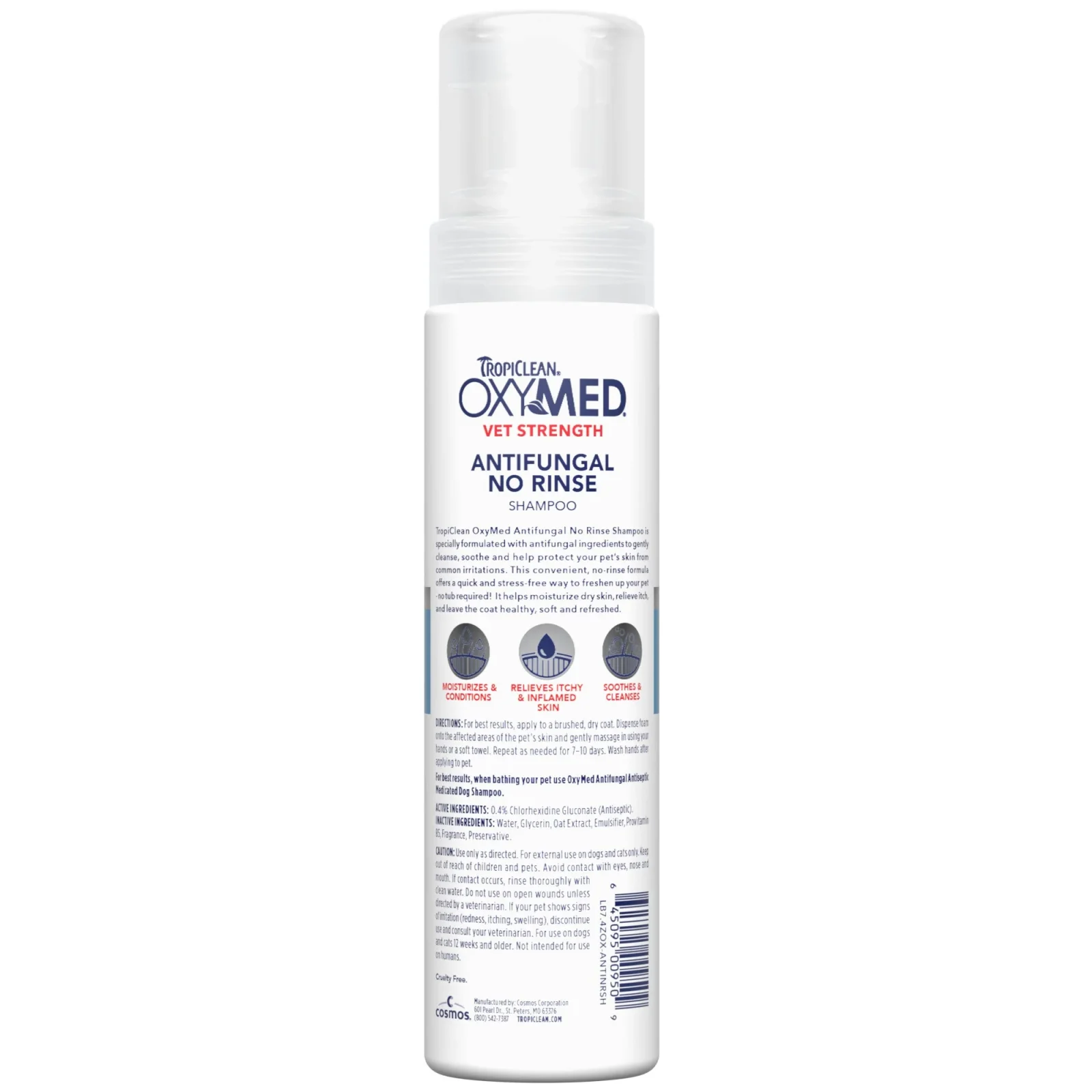 TropiClean OxyMed Antifungal No-Rinse Dog Shampoo, 7.4oz - Image 2