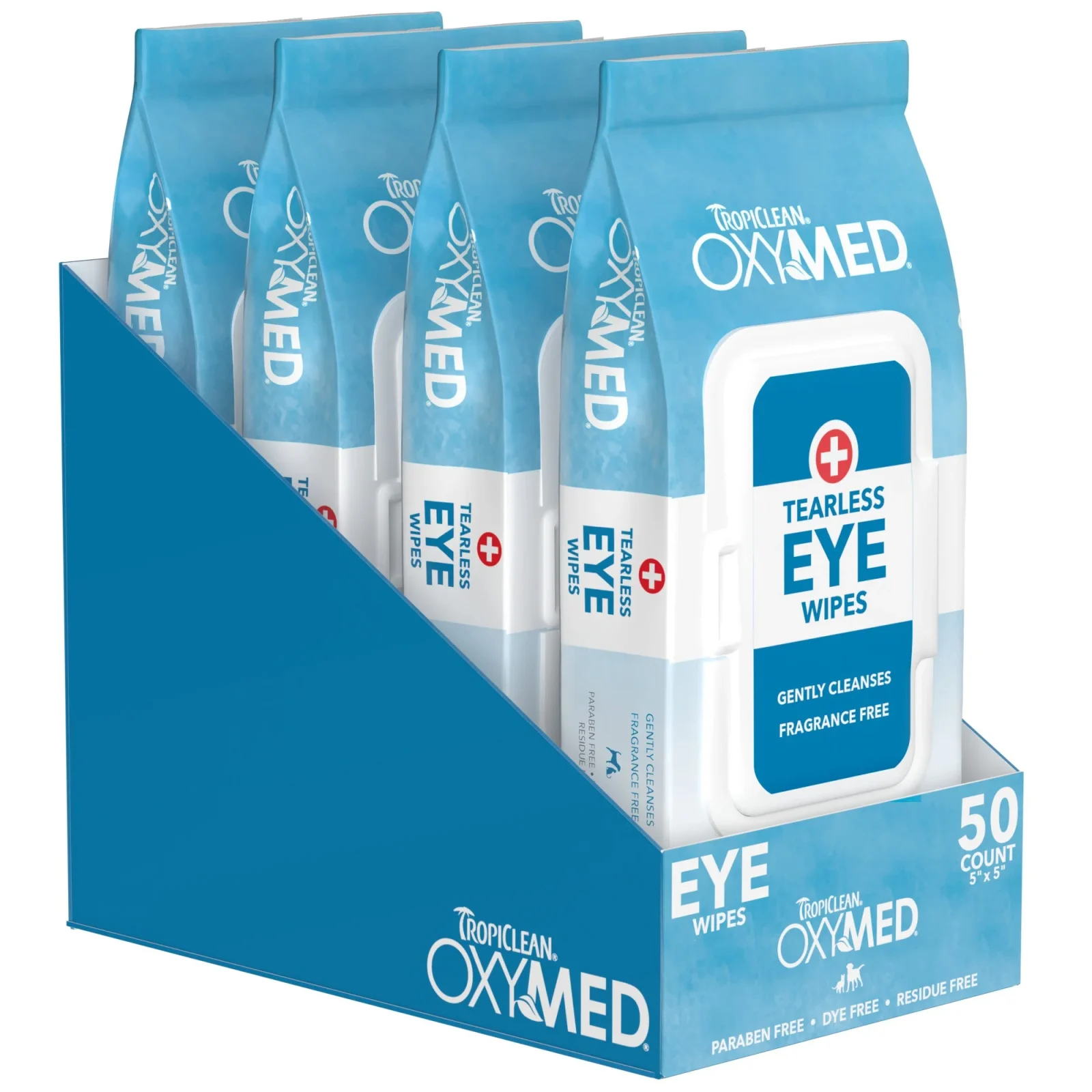 TropiClean OxyMed Tearless Eye Wipes, Dog & Cat, 50 Count - Image 2