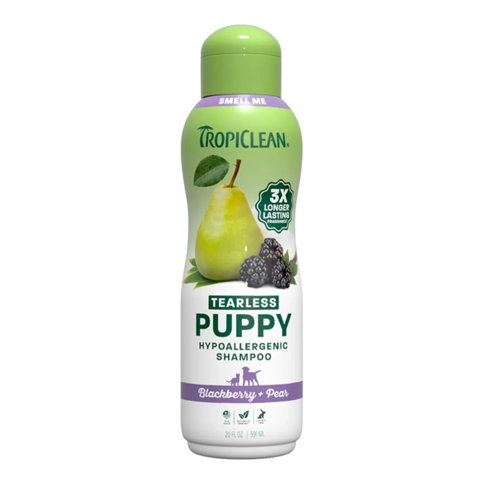 TropiClean Tearless Hypoallergenic Puppy Shampoo, Blackberry & Pear, 20oz
