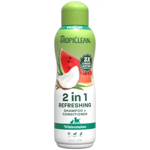 TropiClean Watermelon 2 in 1 Dog Grooming Shampoo 20 oz