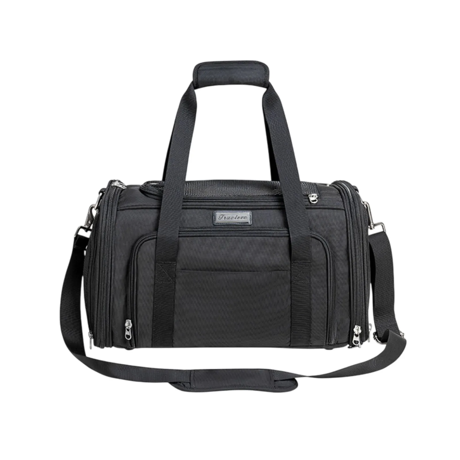 Truelove 3 Side Expandable Duffle Carrier for Dogs & Cats (Black)
