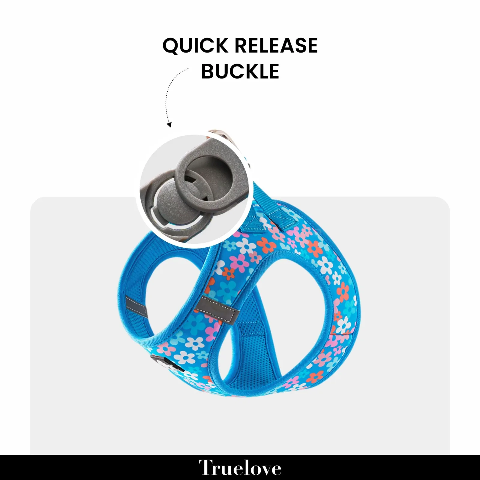Truelove Floral Harness for Small & Medium Dogs (Malibu Blue) - Image 2