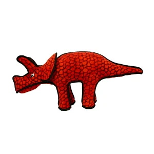 TUFFY® Dinosaur Triceratops Red Dog Toy