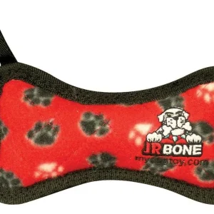 Tuffy Jr Bone Durable Dog Toy Red Paw, 1ea/6.2 in