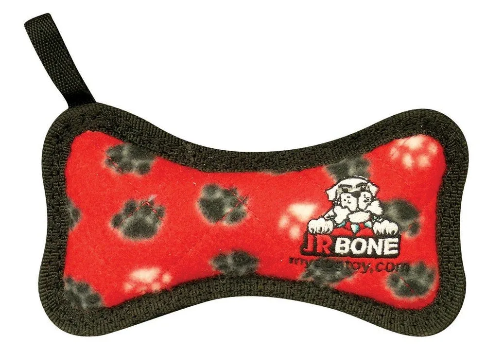 Tuffy Jr Bone Durable Dog Toy Red Paw, 1ea/6.2 in