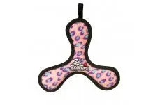 Tuffy Jr Boomerang Durable Dog Toy, Pink Leopard, 8 In