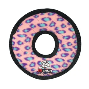 Tuffy Jr. Ring Dog Toy Pink Leopard