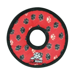 Tuffy Jr. Ring Dog Toy Red Paw