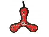 Tuffy Junior Bowmerang Dog Toy Red Paw Print - Image 2