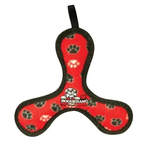 Tuffy Junior Bowmerang Dog Toy Red Paw Print