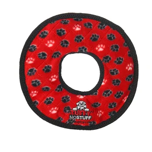 TUFFY® No Stuff Ultimate Ring Red Paw Dog Toy