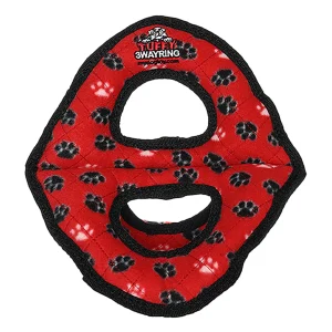 TUFFY® Ultimate 3-Way Ring Red Paw Dog Toy