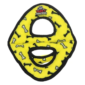 TUFFY® Ultimate 3-Way Ring Yellow Bone Dog Toy