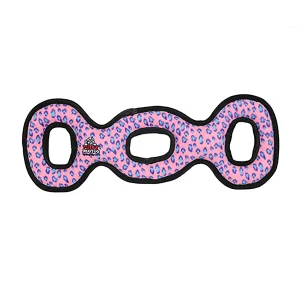 TUFFY® Ultimate 3-Way Tug Pink Leopard Dog Toy