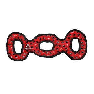 TUFFY® Ultimate 3-Way Tug Red Paw Dog Toy