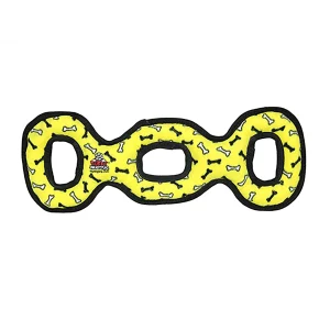TUFFY® Ultimate 3-Way Tug Yellow Bone Dog Toy