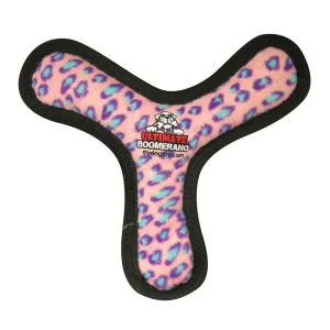 Tuffy Ultimate Boomerang Dog Toy Pink Leopard