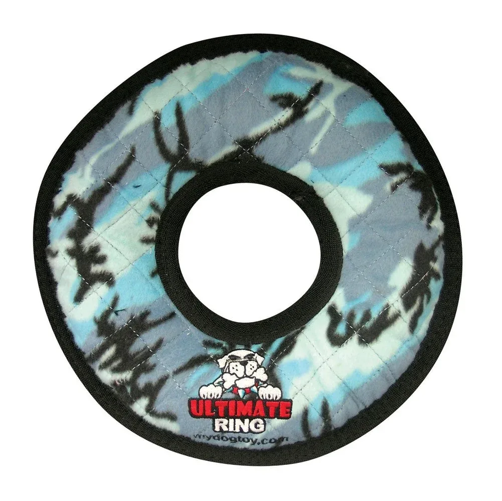Tuffy Ultimate Ring Durable Dog Toy Camo Blue