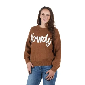 Turquoise Haven Howdy Brown Sweater