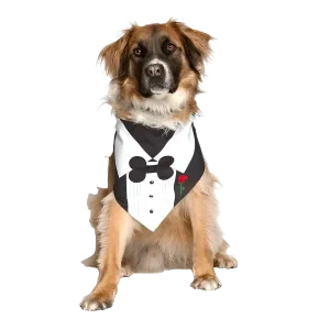 Tuxedo With Rose Wedding Dog Bandana by Dog Fashion Living