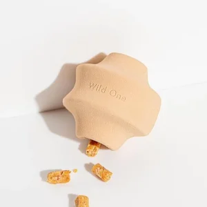 Twist Toss Dog Toy in Tan