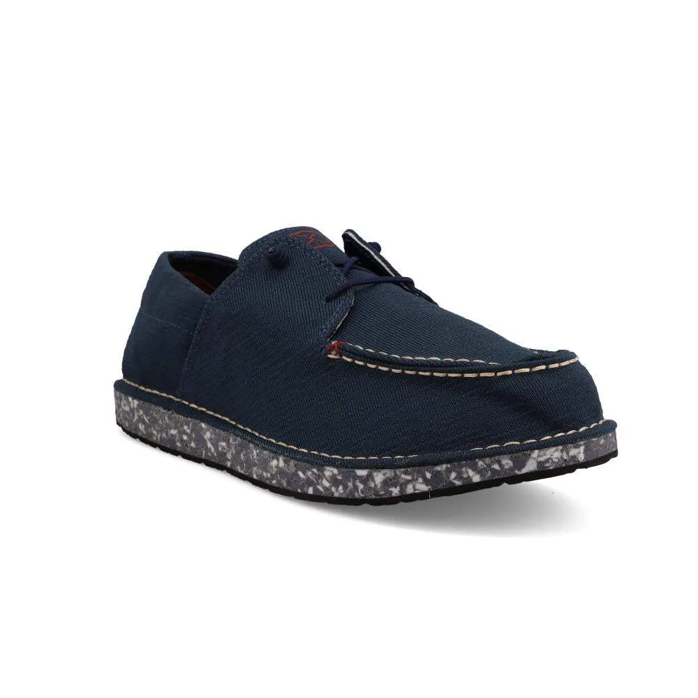 Twisted X Mens Circular Project Navy Blue Boat Shoe