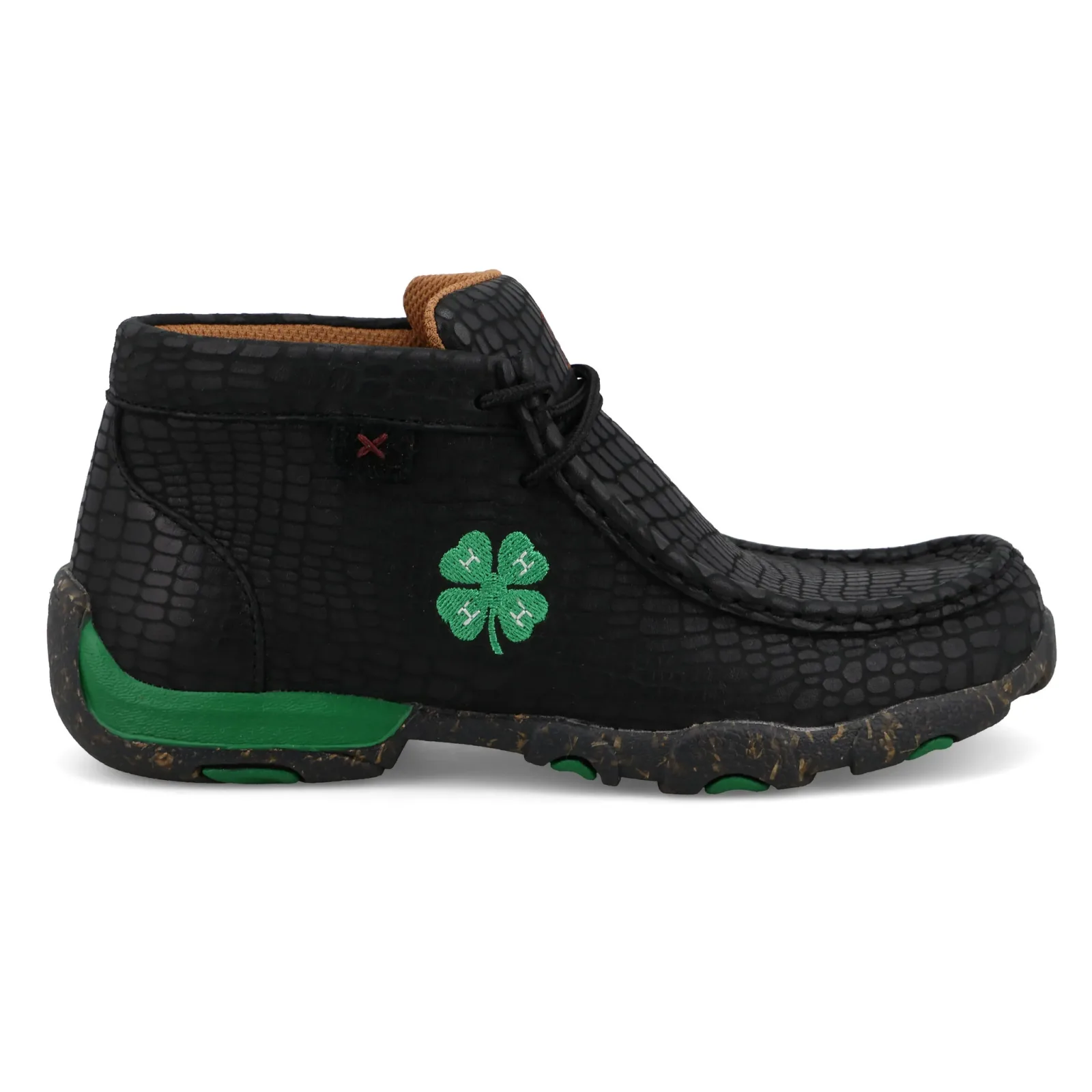 Twisted X Youth 4-H Black and Kelly Green Chukka Driving Moc - Image 2