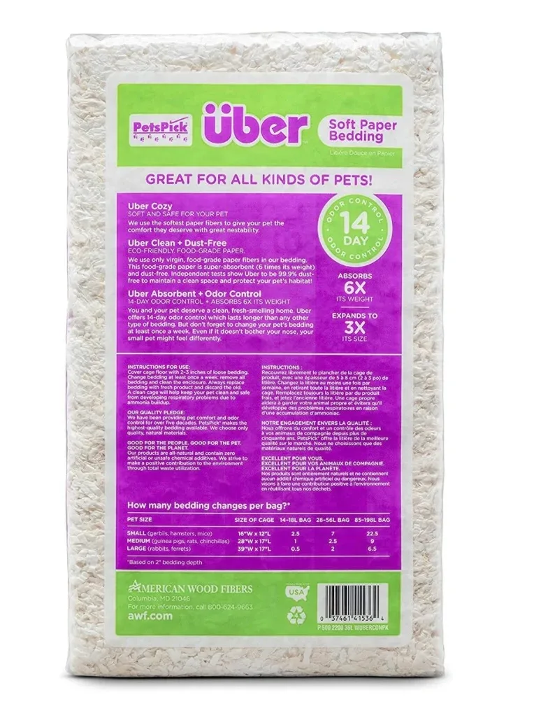 Uber Soft Paper Pet Bedding - White - 36 L - Image 2
