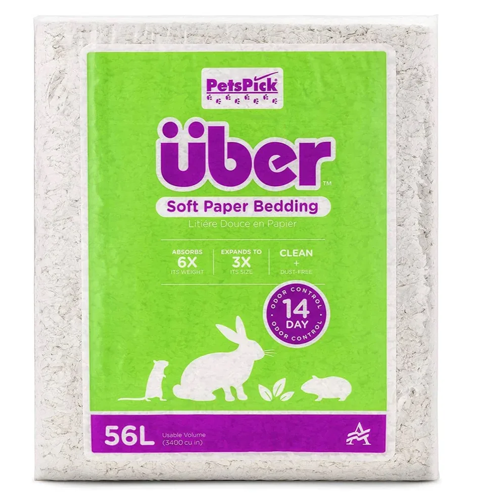 Uber Soft Paper Pet Bedding - White - 56 L
