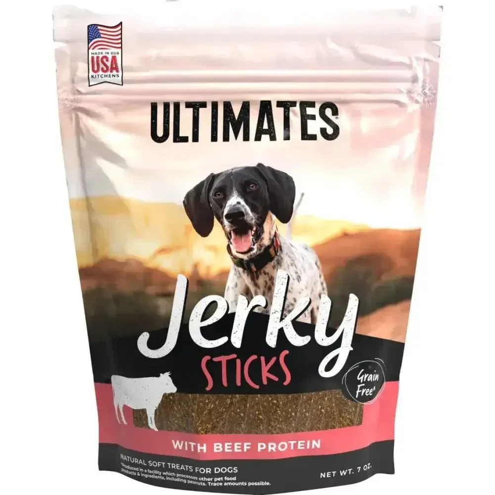 Ultimates Jerky Sticks Dog Treats Beef, 7 oz