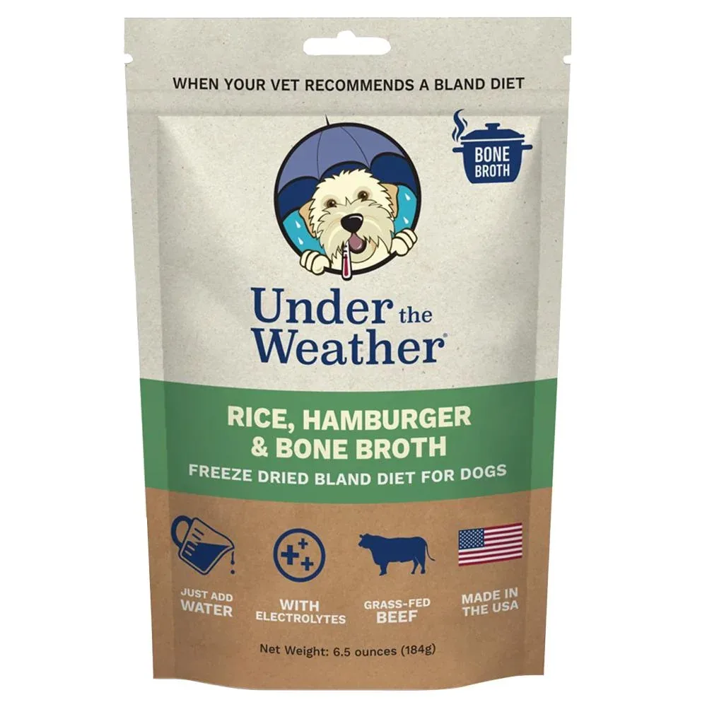 Under The Weather Wear Bland Diet for Dogs Hamburger, Rice and Bone Broth