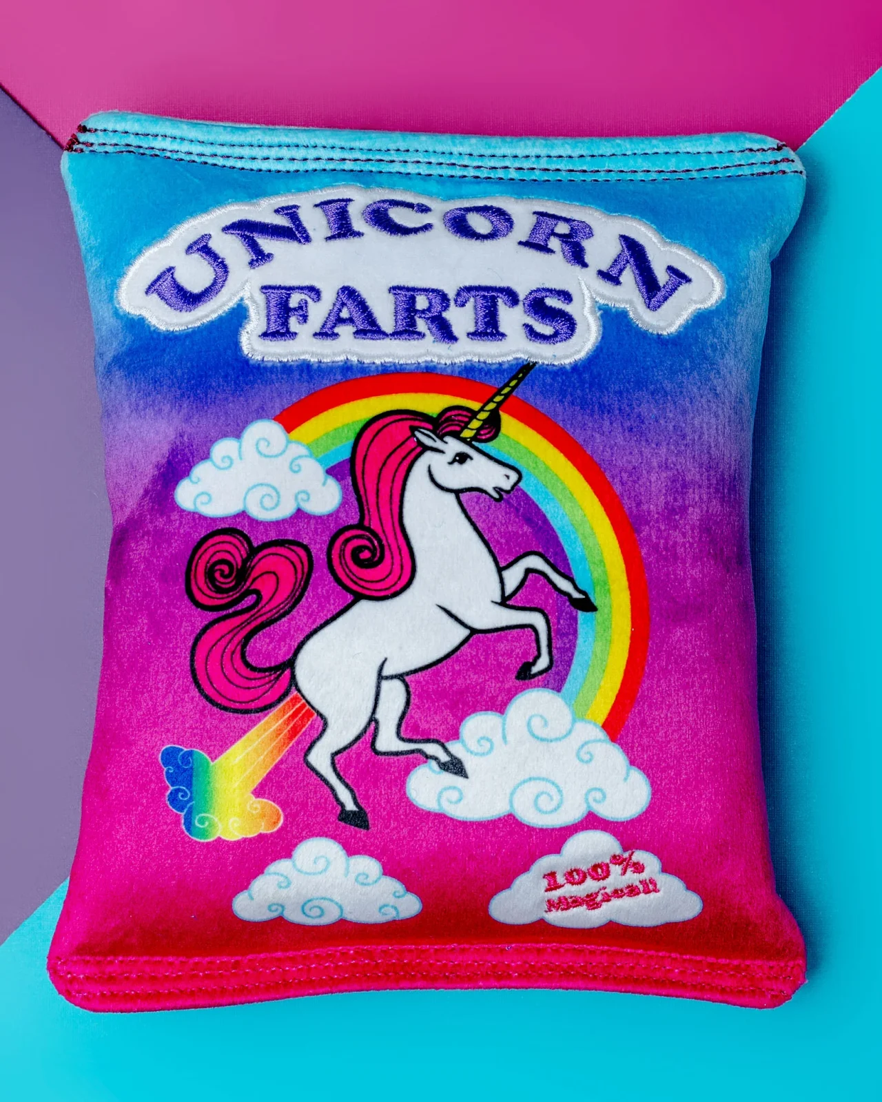 Unicorn Farts Dog Crinkle Plush Toy <>