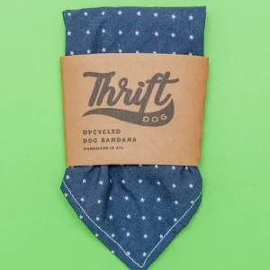 Upcycled Bandana in Navy with White Stars