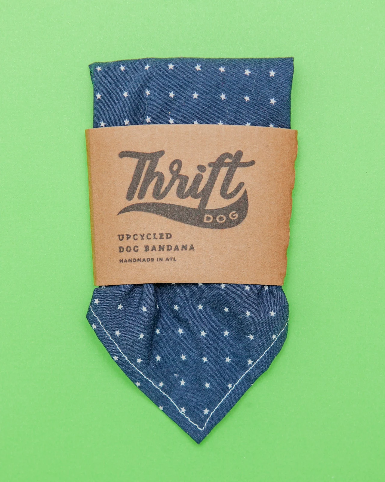 Upcycled Bandana in Navy with White Stars