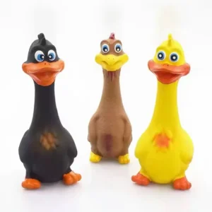 US LOCAL STOCK Hiphoppet New Latex Interactive Dog Chew Toys Cute Duck Shape Squeaky Pet Dog Interactive