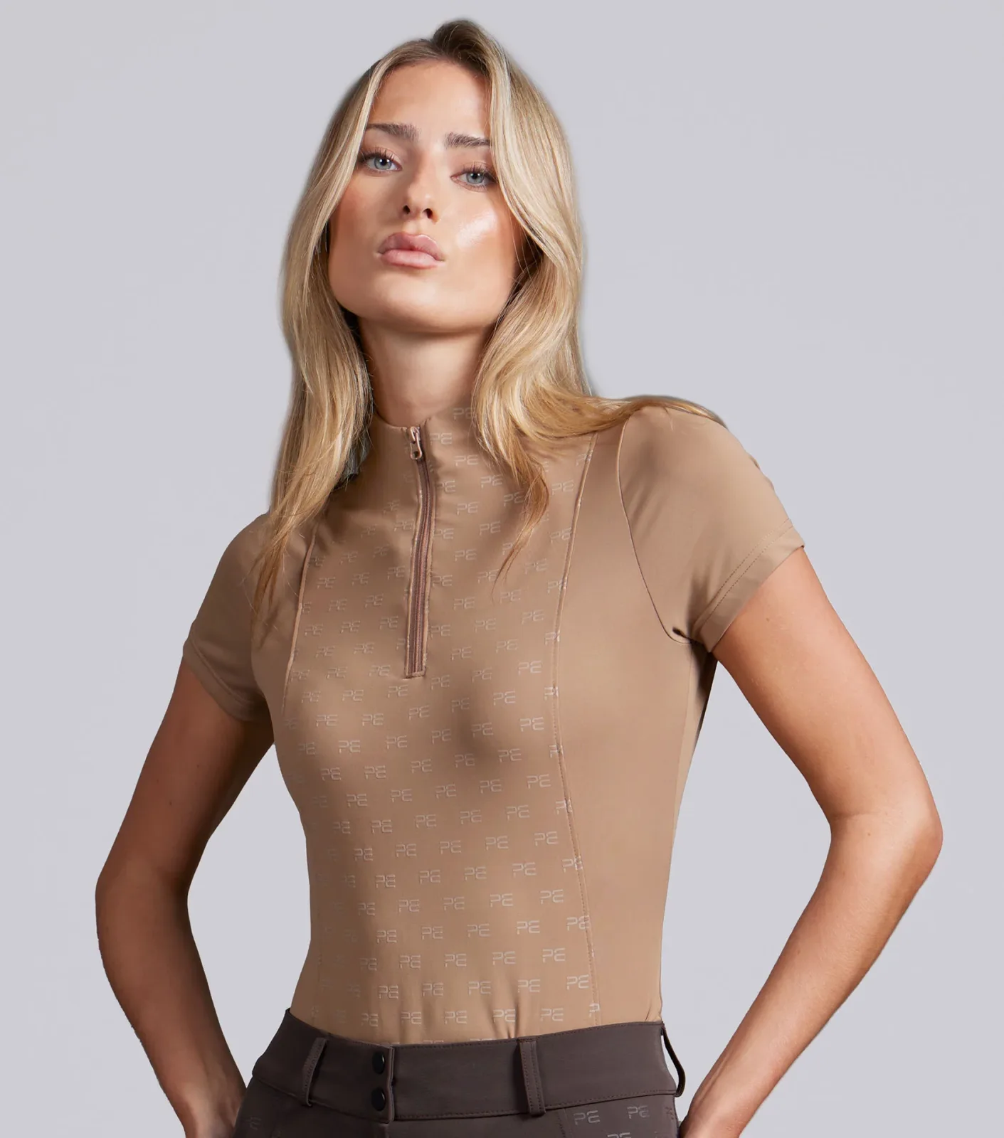 Valerius Womens Short Sleeve Top Latte