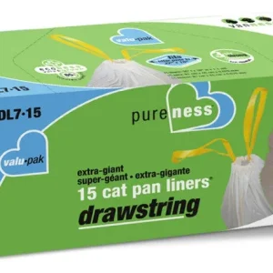 Van Ness Plastics Drawstring Cat Pan Liner White 1ea/Extra-Giant, 15 ct
