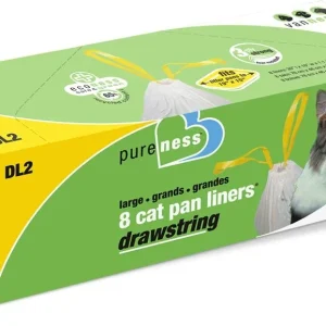 Van Ness Plastics Drawstring Cat Pan Liner White 1ea/LG, 8 ct