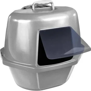 Van Ness Plastics Enclosed Corner Cat Litter Box Silver 1ea/LG