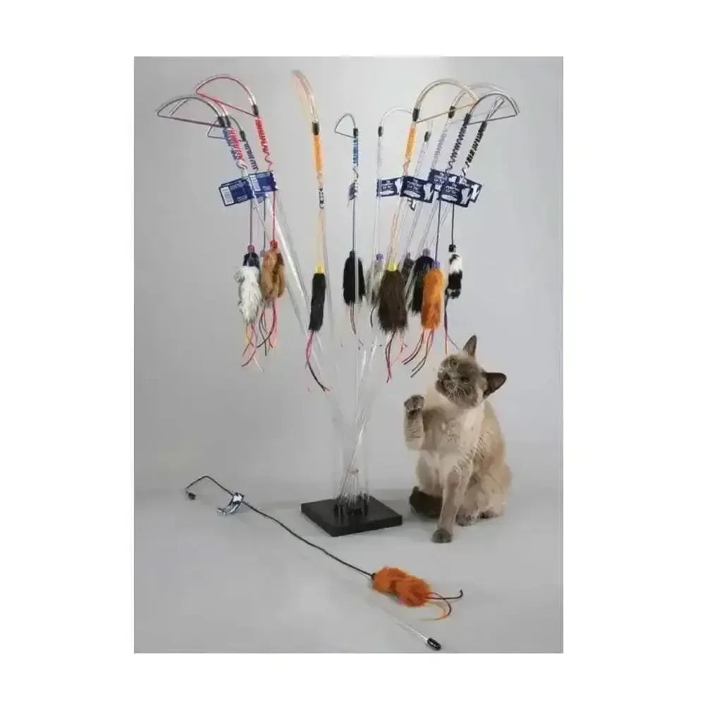 Vee Enterprises Purrfect Wand & Cord Combo Cat Wand Toy for Interactive Play