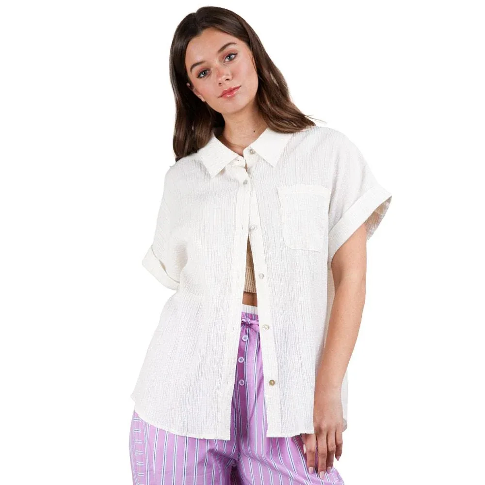 Very J Women's Oatmeal Oversized Top