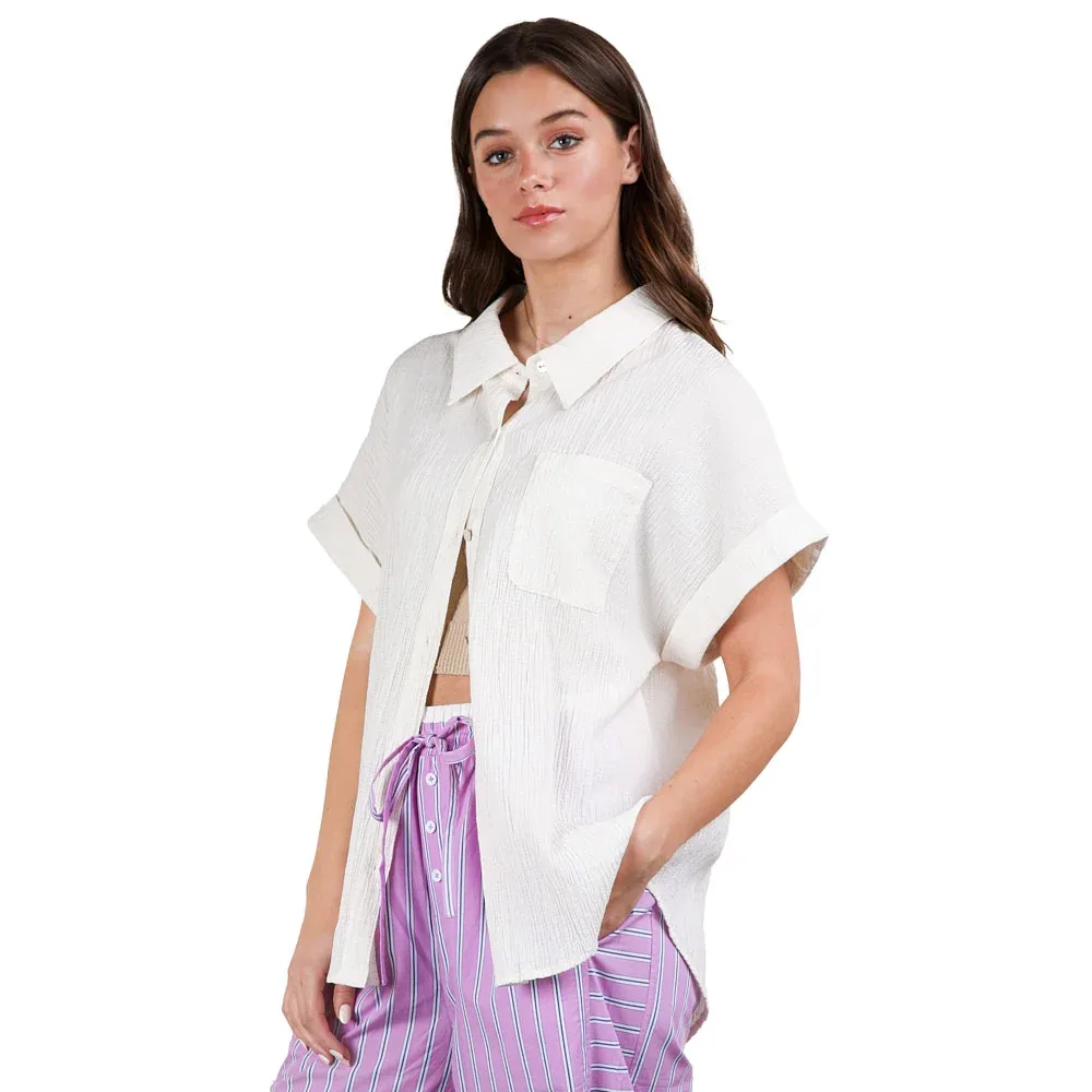 Very J Women's Oatmeal Oversized Top - Image 2