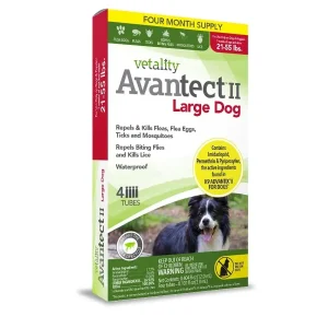 Vetality Avantect II Flea & Tick For Dogs 1ea/0.404 fl oz, 4 ct