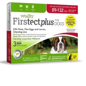 Vetality Firstect Plus Flea & Tick Dogs 89-132lbs 3 Doses