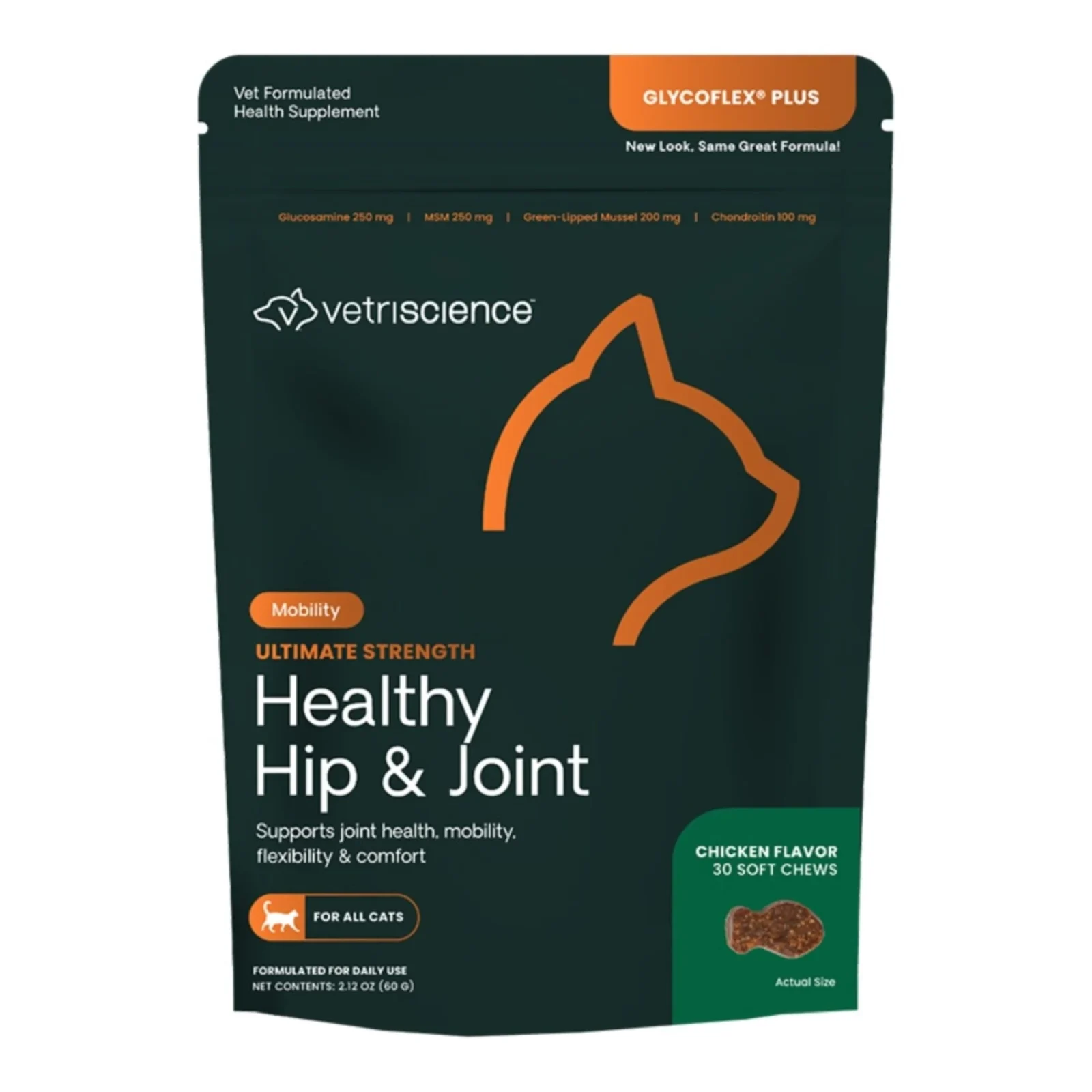 Vetriscience Cat Ultimate Strength Healthy Hip & Joint Chews Creamy Chicken Flavor, 30-Count
