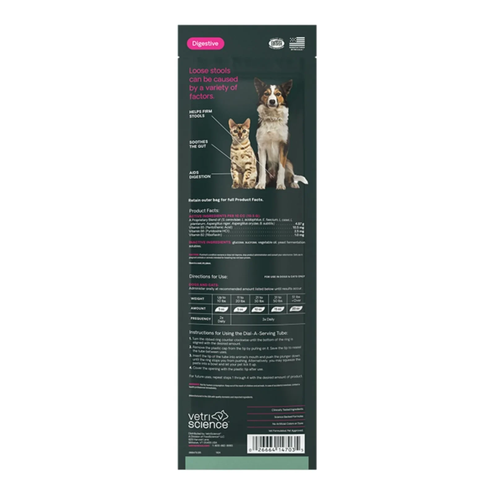 Vetriscience Dog & Cat Quick Action Diarrhea Aid Paste, 35 cc - Image 2